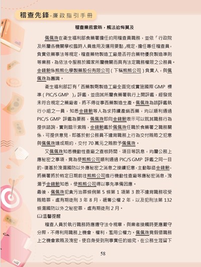 稽查業務索賄，觸法追悔莫及